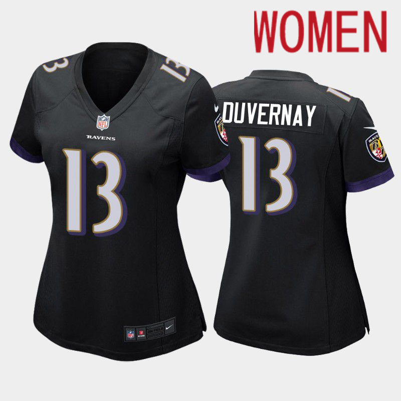 Women Baltimore Ravens #13 Devin Duvernay Nike Black Game NFL Jersey